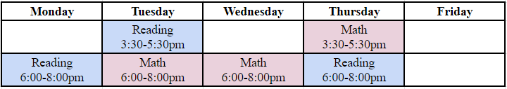 NTP Tutor Schedule