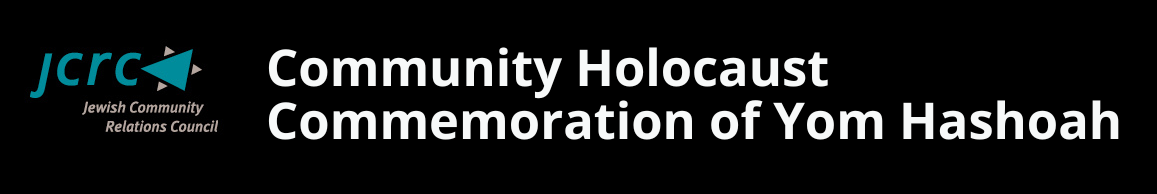 An image showing the JCRC logo and the event title: "Community Holocaust Commemoration of Yom Hashoah"