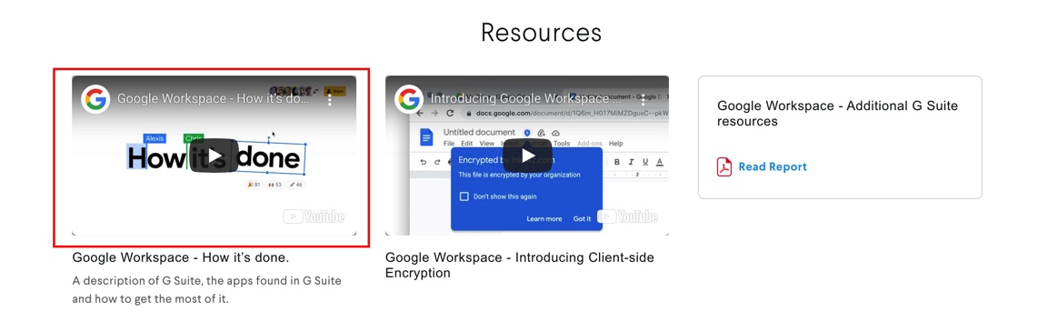 Example Resources Video URL