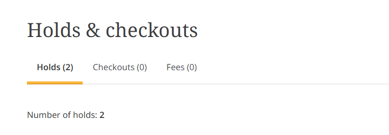 Holds and Checkouts