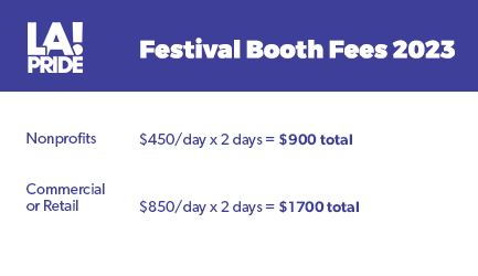 Festival booth fees