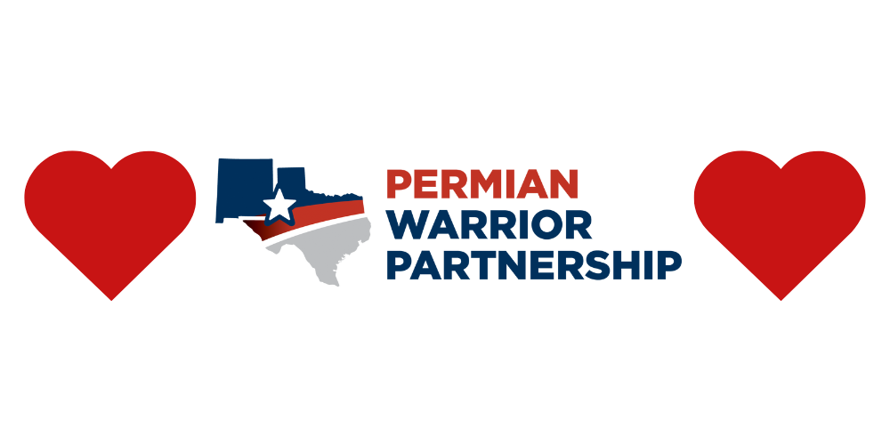 Permian's Warrior Partnership Logo with Hearts