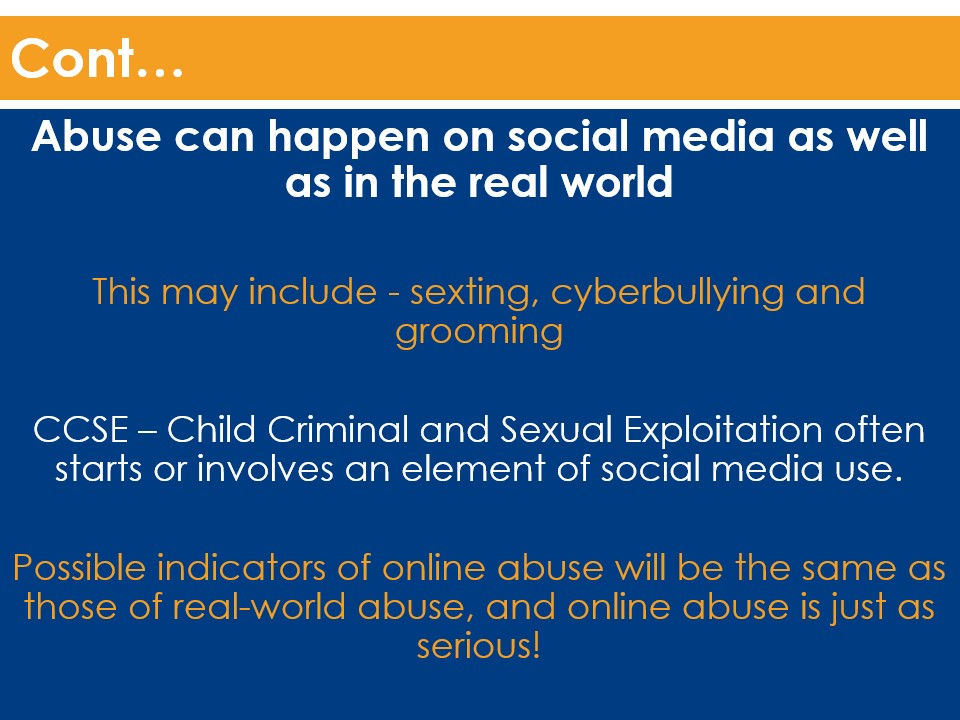 Safeguarding - Abuse continued slide