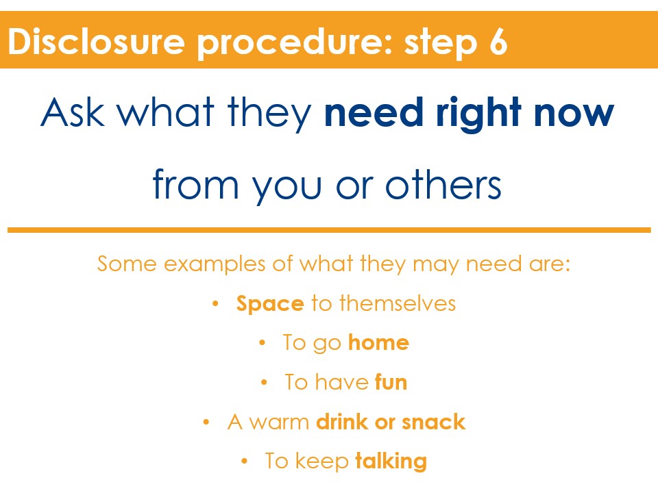 Safeguarding - Disclosure Step 6 slide