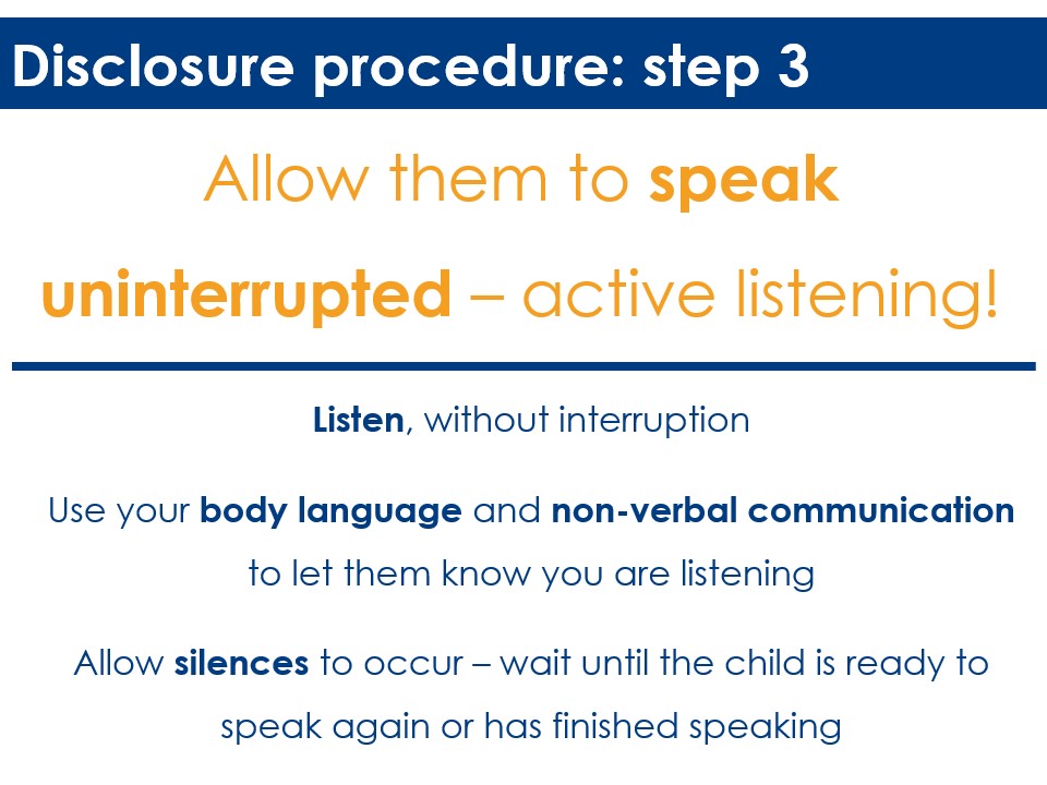 Safeguarding - Disclosure Step 3 slide