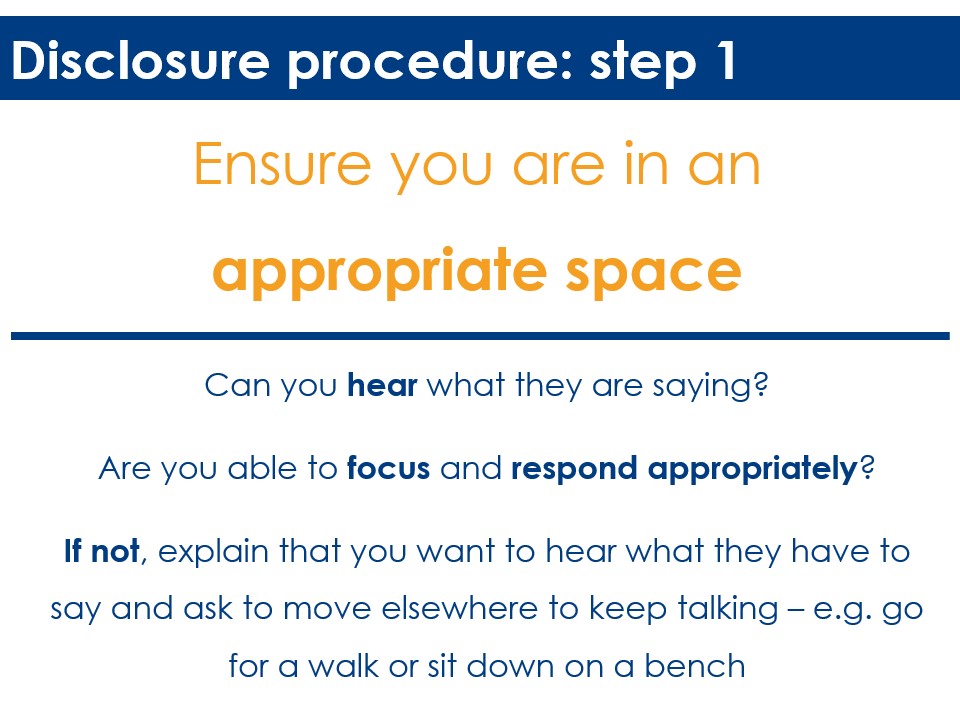 Safeguarding - Disclosure Step 1 slide
