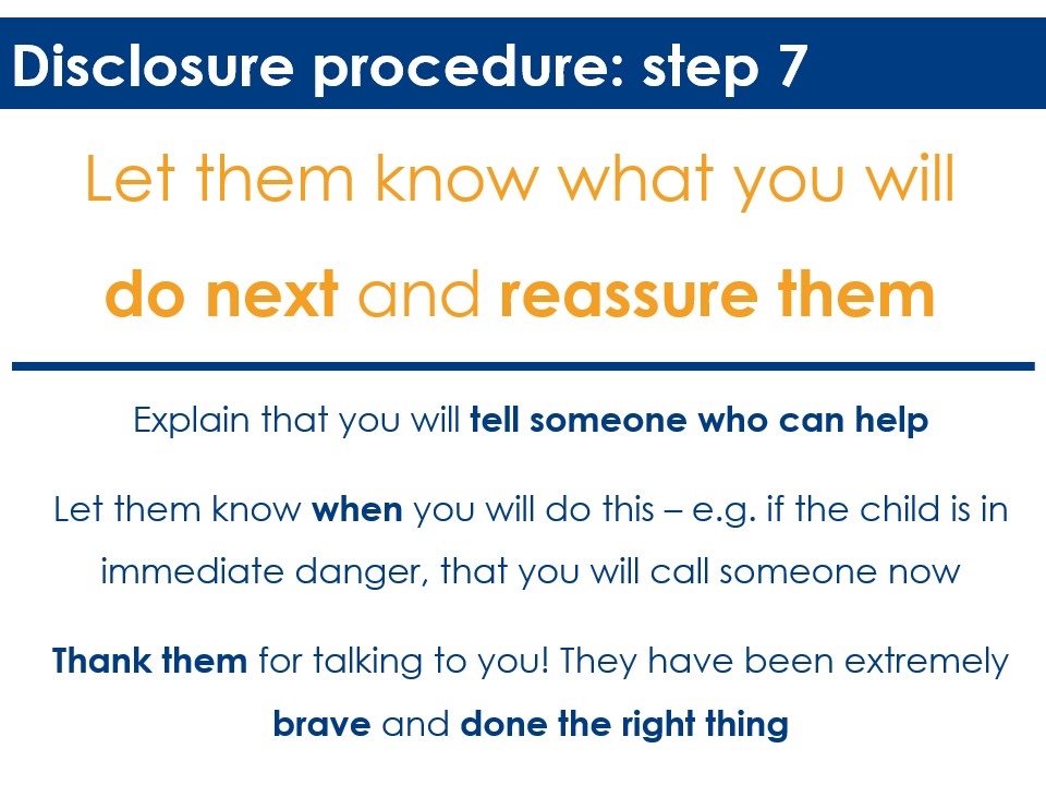 Safeguarding - Disclosure Step 7 slide