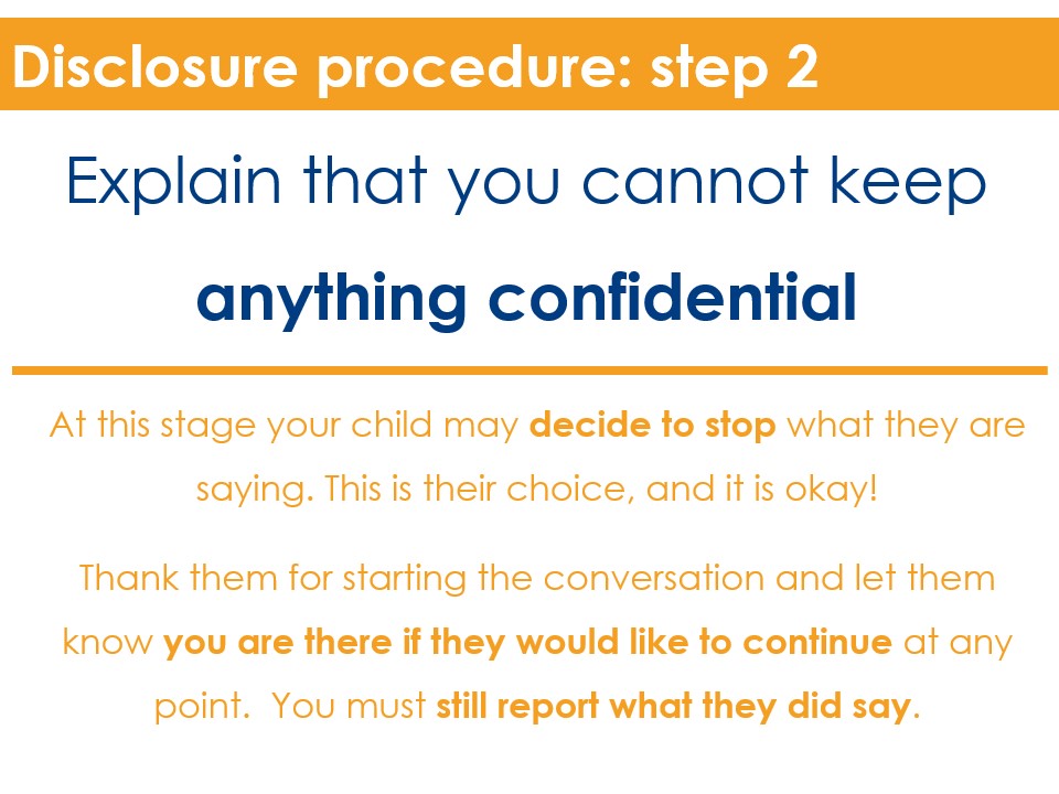 Safeguarding - Disclosure Step 2 slide