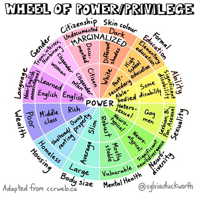 Graphic that represents the wheel of privilege and power