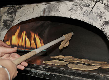 matzah going in oven