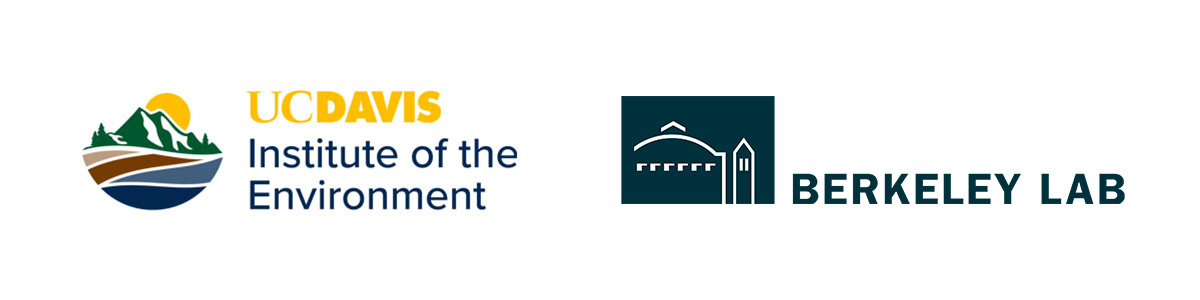 Logos for UC Davis Institute of the Environment and Berkeley Lab