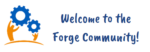 Image of Forge Logo with the words: "Welcome to the Forge Community"
