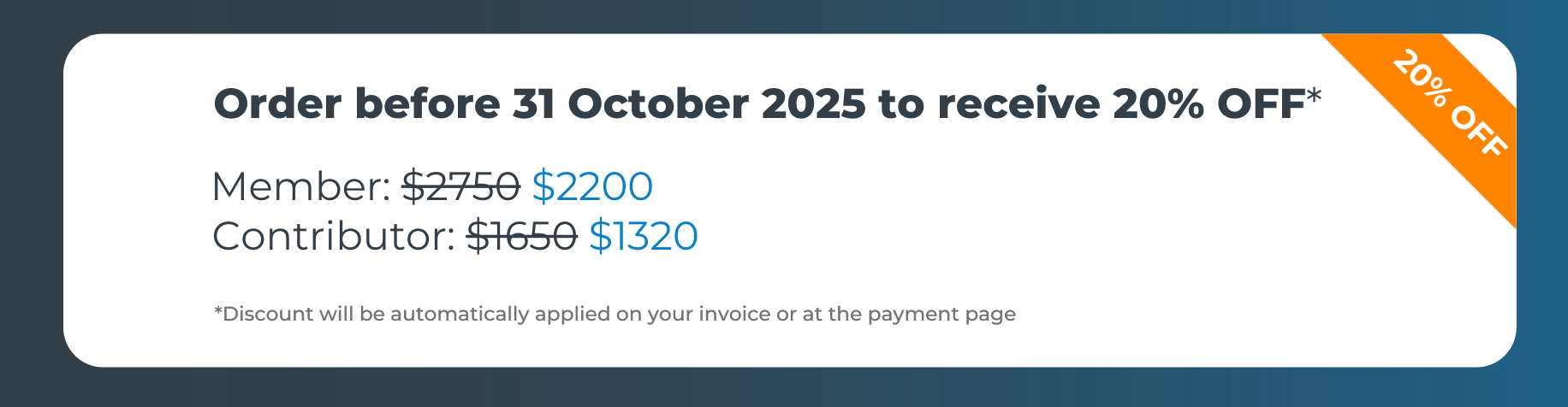 Member October NSS Discount Banner