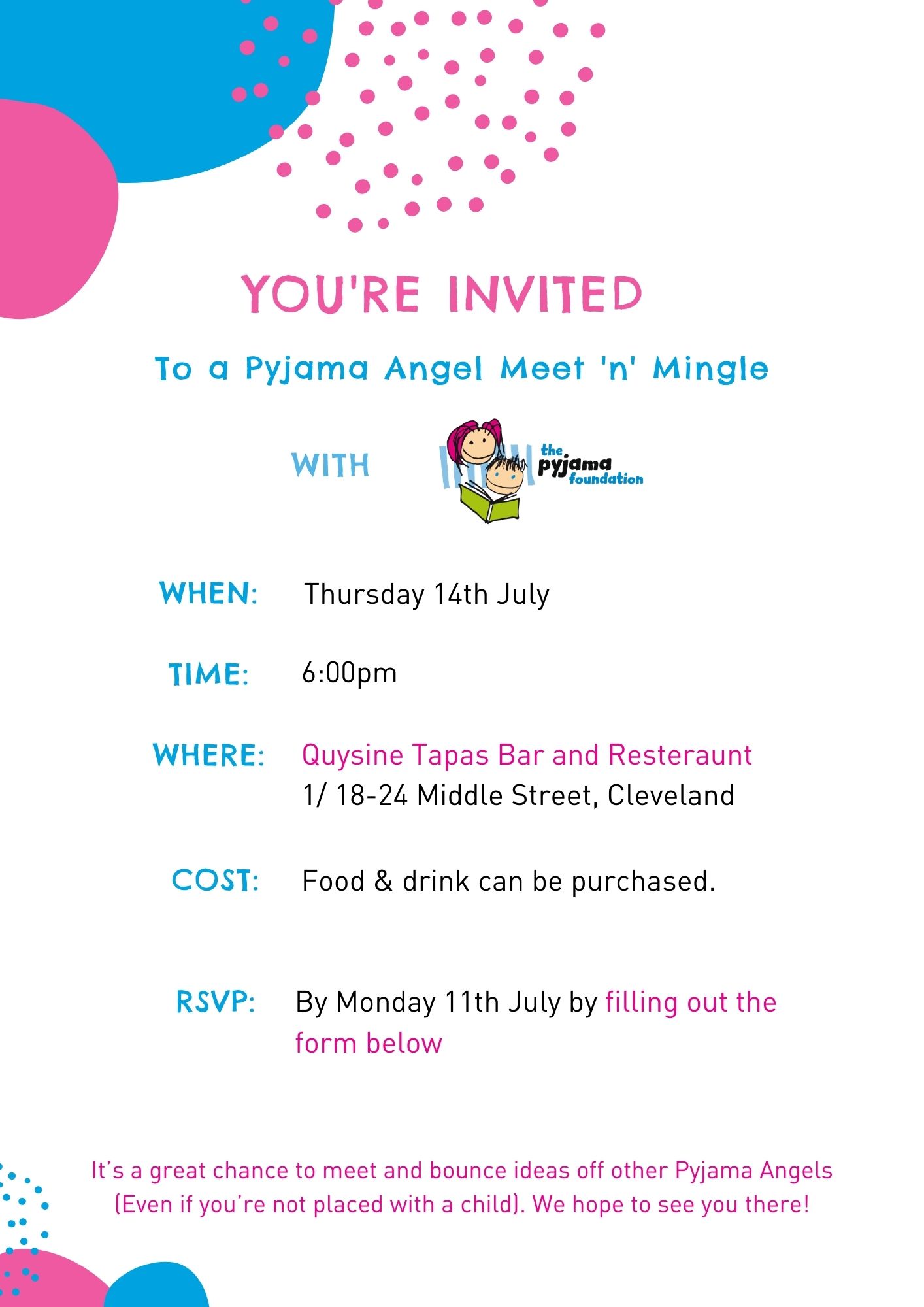 Join Us for a Meet and Mingle at Quysine Tapas Bar and Restaurant