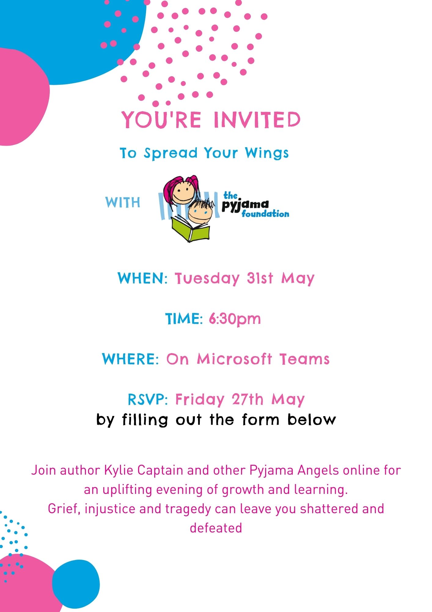 Invite for spread your wings event