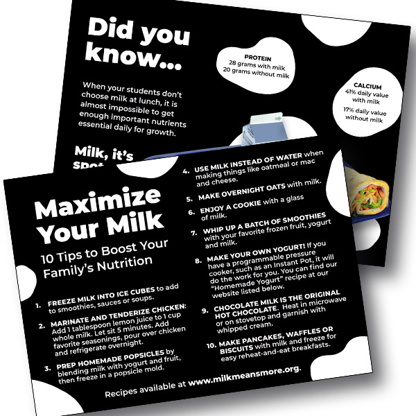 Maximize Your Milk flyer
