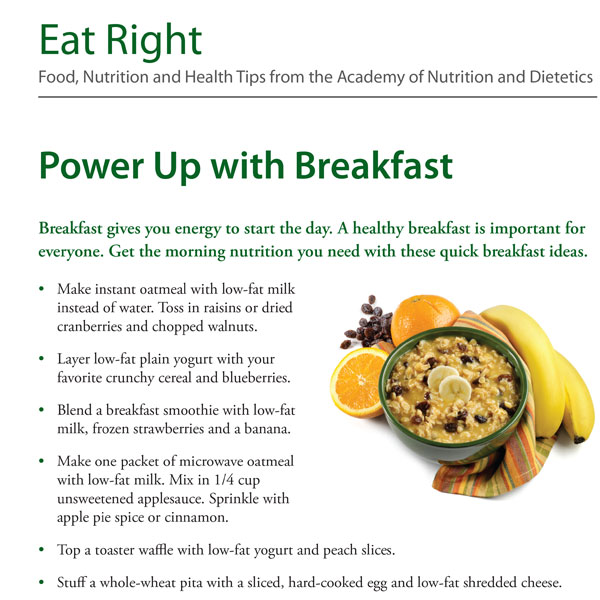 Power Up with Breakfast handout