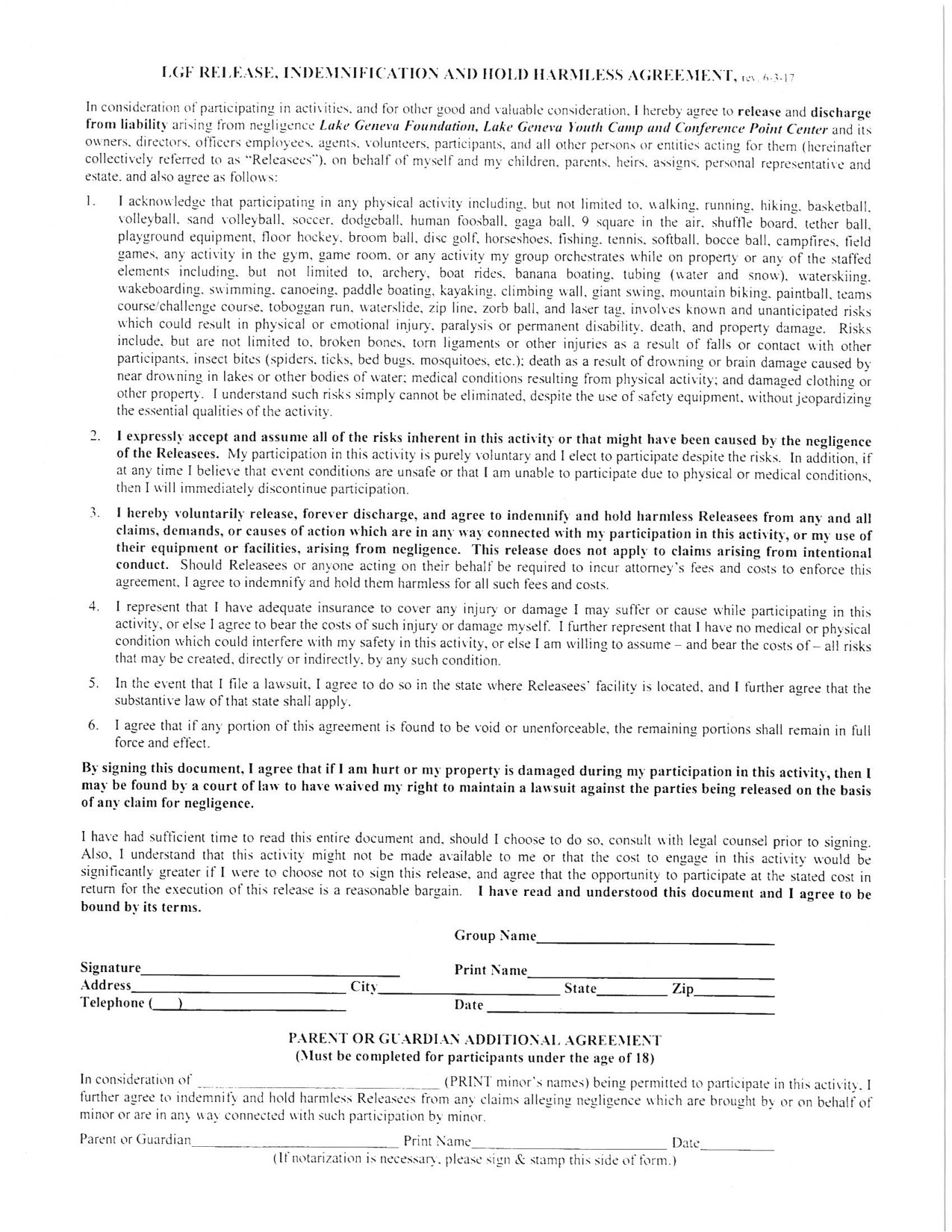 LGYC Waiver