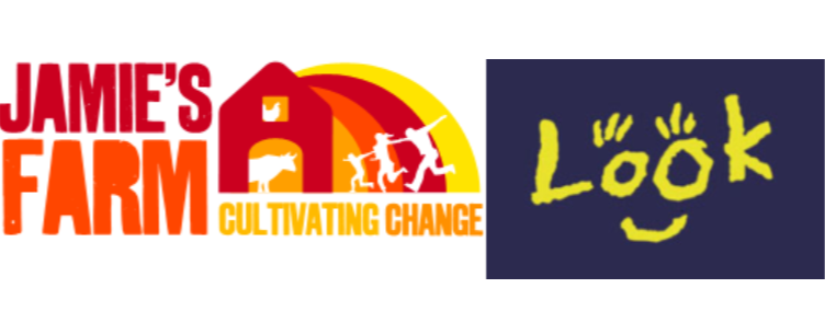 Jamie's Farm logo (left) and LOOK UK logo (right)