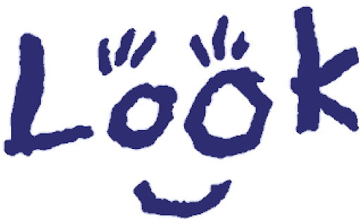 White background and dark blue LOOK logo
