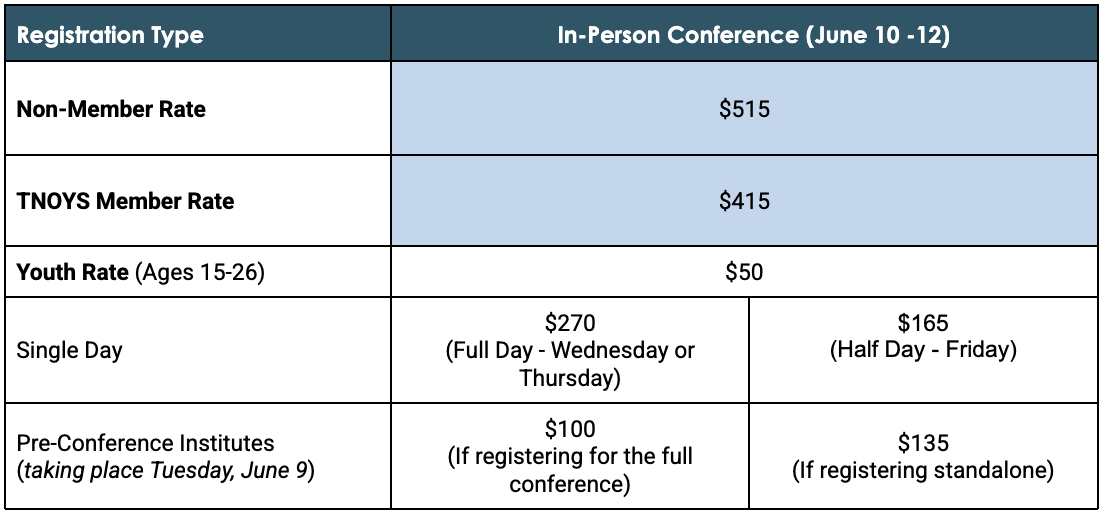 2026 Conference General Pricing