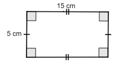 Rectangle with 15 cm and 5cm sides