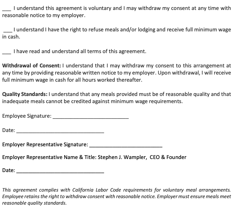 Meal Agreement Part 2