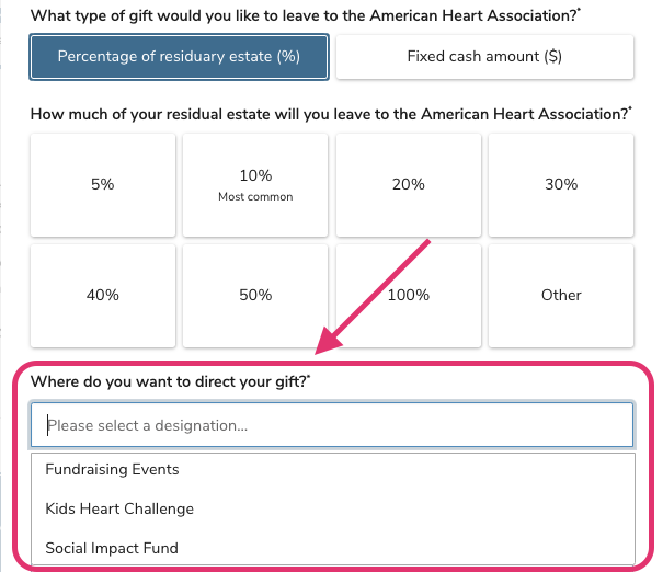 Dropdown list inside single button