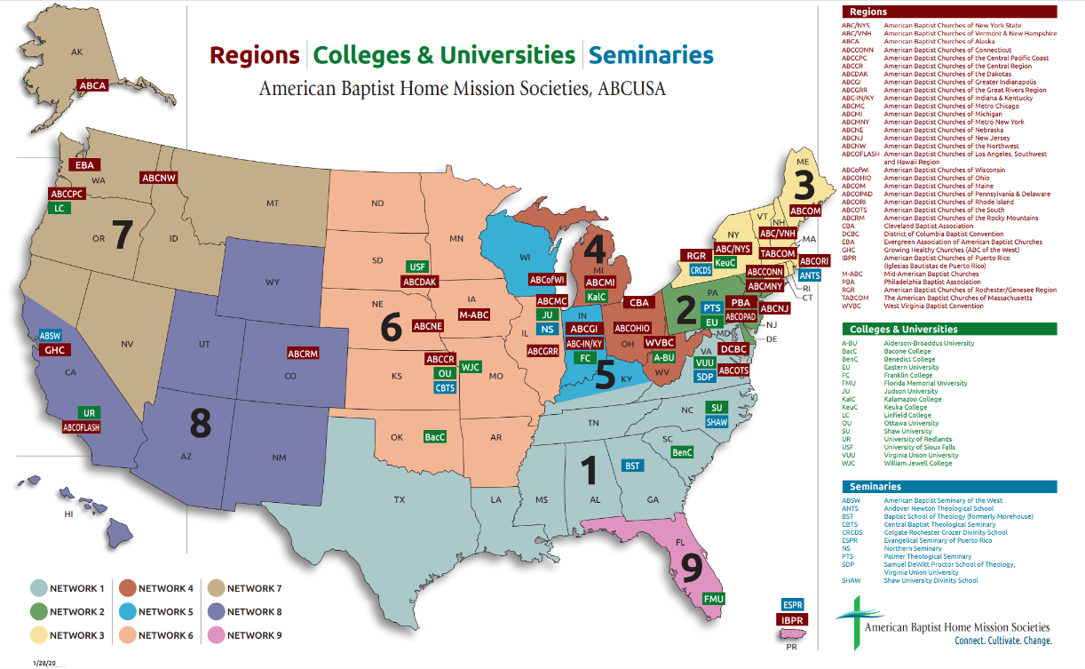 ABHMS Church Regions & Networks
