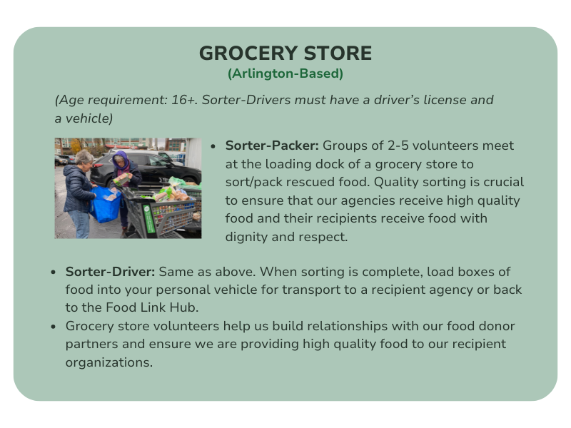 A graphic about grocery store shifts at Food Link.