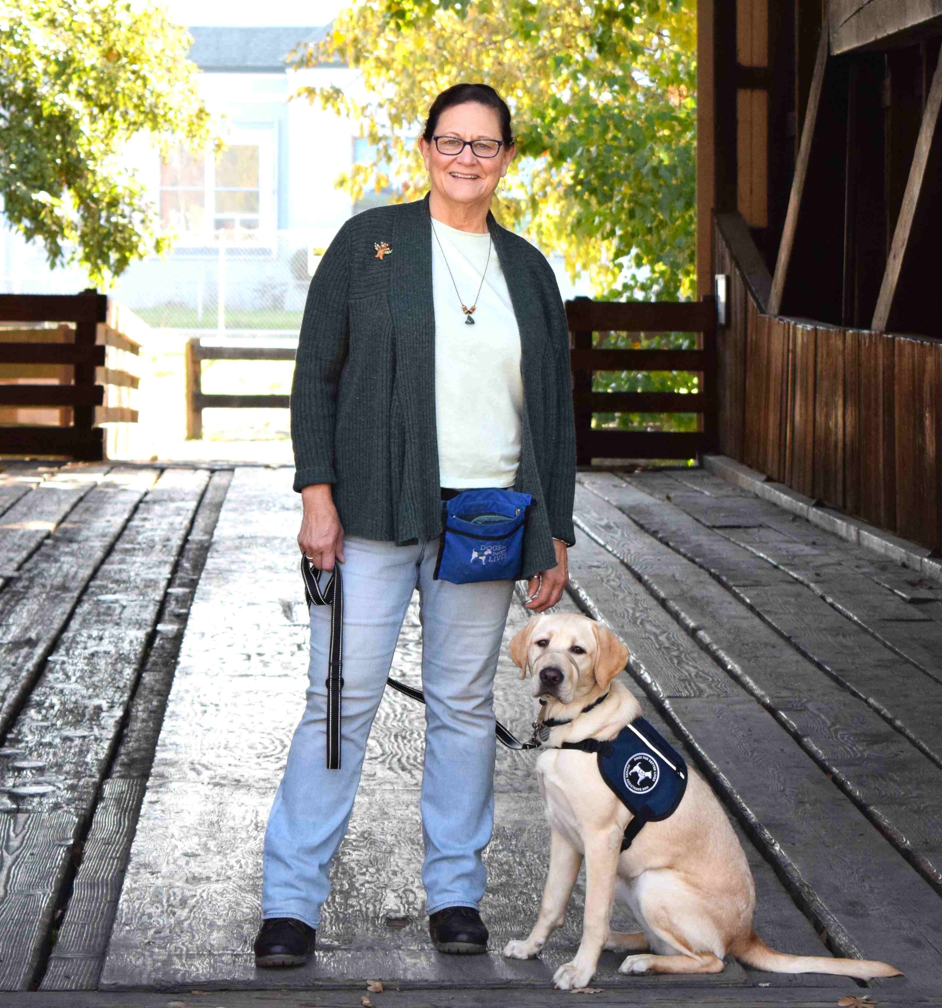 Donna and Rainbow Under Covered Bridge
