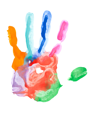 Painted hand print